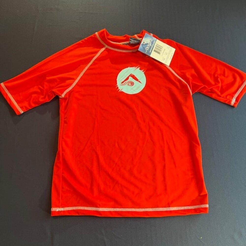 NWT Kanu Surf Boys' UPF 50+ Sun Protective Rash guard Swim Shirt. Boy's size L12